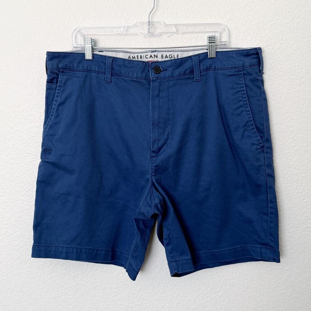 [American Eagle Outfitters] Indigo Blue Chino Shorts Summer Casual Cotton Sz 38